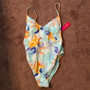 NWT tropical print one piece swimsuit